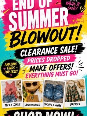 Women’s Men’s Kids summer apparel and accessories. 💙 MAKE ME AN OFFER 😎